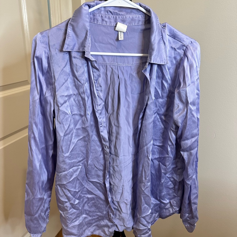Lavender Satin Blouse